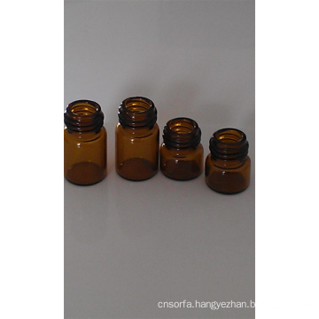 Amber Screwed Tubular Small Glass Bottle for Cosmetic Packing